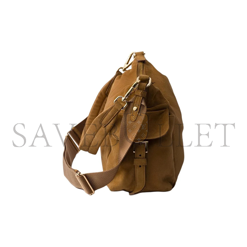 PRADA SUEDE SHOULDER BAG 1BC264 (32*22*11.5cm)